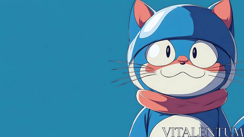 Wide-eyed blue cat hero quietly studies the endless sky