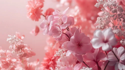 Blooming Pink Petals with Selective Focus Depth of Field.