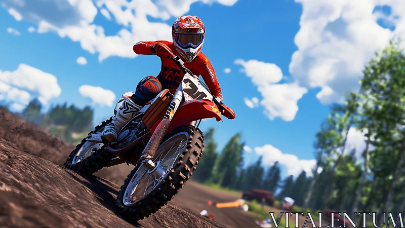 Kinematic motocross jump rendered in dynamic 3D perspective.