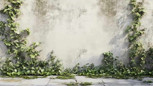 Quiet garden wall where patient ivy rehearses its climb.