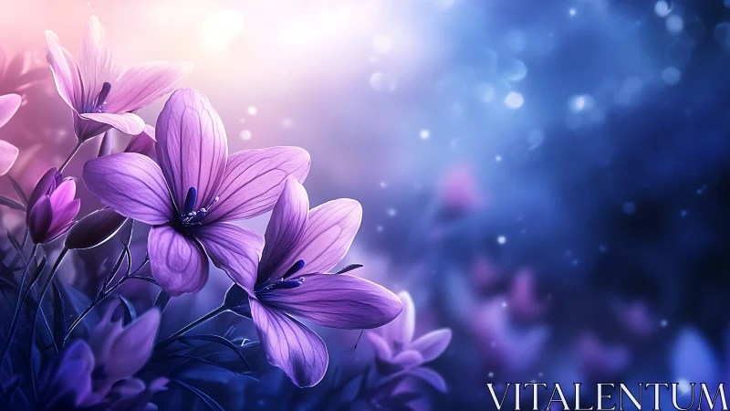 Twilight Petals Dance Where Purple Dreams Bloom Soft