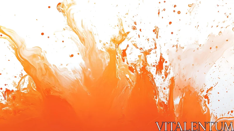 Vibrant orange liquid splash in dynamic abstract style.