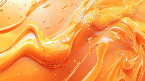 High-gloss orange fluid simulation with viscous surface dynamics
