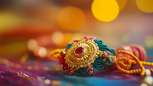 Raksha Bandhan bracelet glows like a tiny festive galaxy