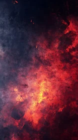 Molten nebula quietly smolders between shadow and ember