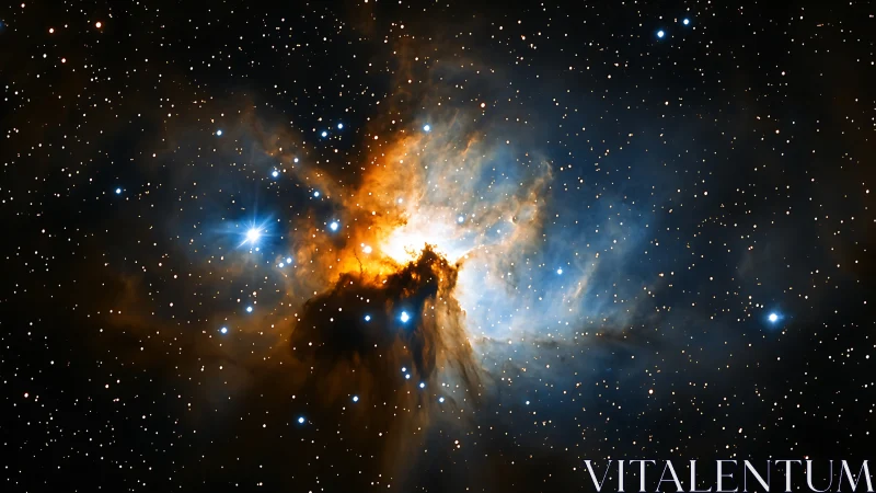 Stellar nebula structure shows illuminated gas and dust