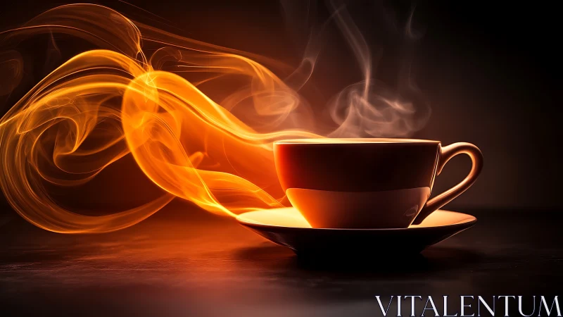 Luminescent Teacup with Dynamic Ethereal Fire Flow.