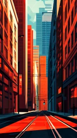 Geometric high-rise corridor uses hard lighting and deep vanishing point