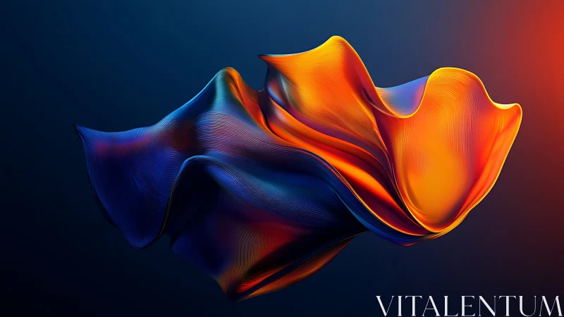 Flowing neon ribbon sculpture glows against deep space backdrop.