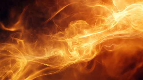 Dance of Golden Flames - Mesmerizing Fire Flow.