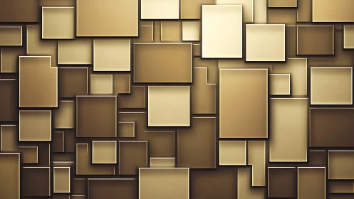Layered metallic rectangles form golden geometric grid.
