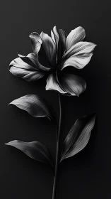 Delicate Bloom in Monochrome. Artistic Floral Study.