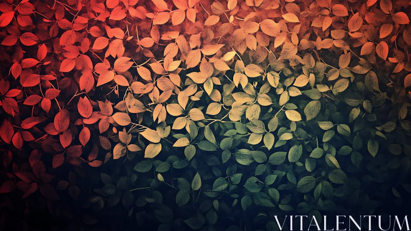Gradient leaves pattern under warm cinematic lighting.