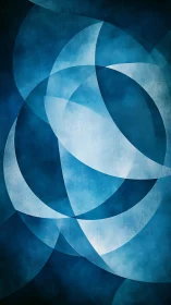 Overlapping translucent blue arcs on textured ground.