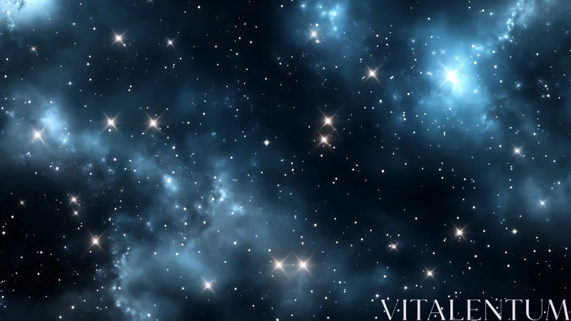 Stellar nebula field renders luminous gas clouds in depth