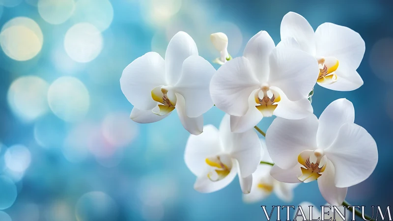 Orchids Dancing Through Azure Dreams.