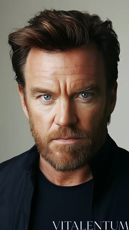 Hyper-detailed male portrait with controlled studio lighting