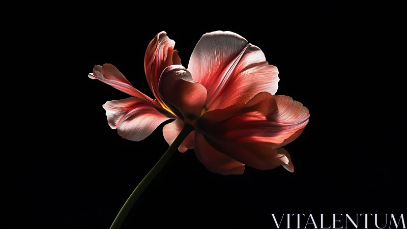 Crimson Petals Unfurling Against Darkness.