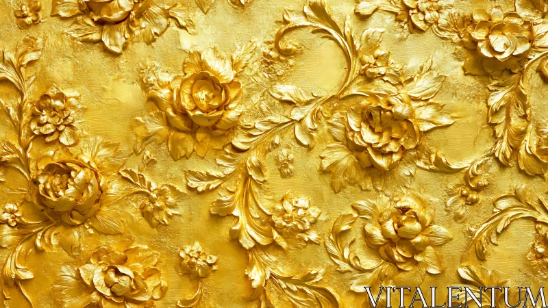 Baroque floral relief in gilded ornamental bas‑relief style.