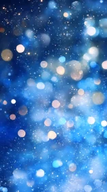 Soft starlit bokeh drifts across a dreamy blue night sky