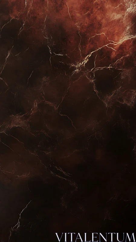 Dark brown marble surface shows subtle glowing veins