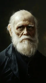 Time-creased gaze studies the viewer through painted hush