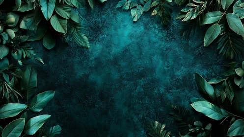Lush emerald foliage framing a textured teal backdrop.