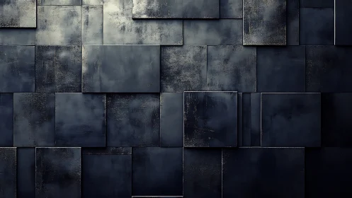 Midnight metal tiles quietly shuffle into an ordered maze