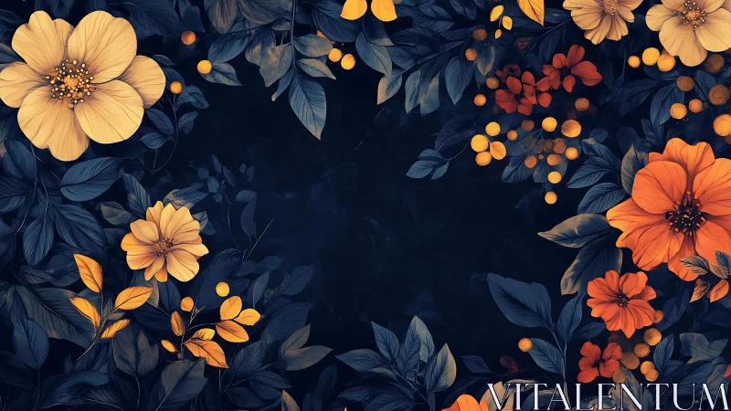 Warm Blooms: A Cozy Garden in Twilight Blues.