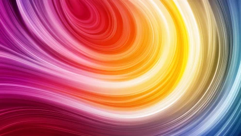 Swirling multicolor abstract lines in a dynamic radial arc.