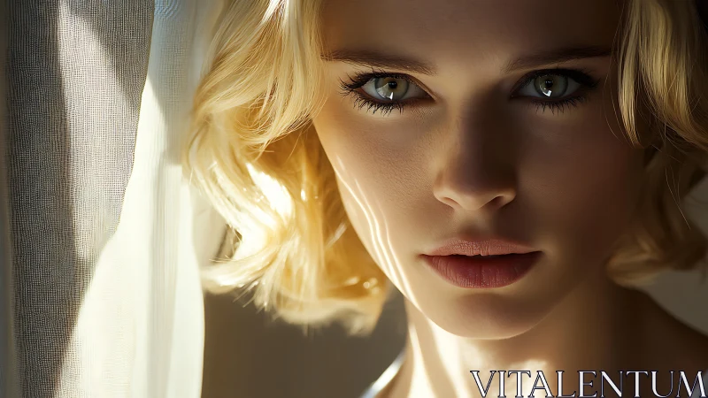 Soft morning light tracing quiet stories across her gaze.