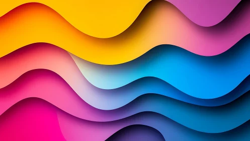 Colorful flowing waves in a bright, feel-good abstract scene.