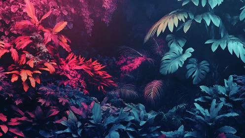 Jungle Canopy with Neon Lighting Effects