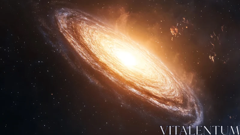 Simulated barred spiral galaxy viewed from oblique angle