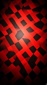 Red translucent lattice forms dynamic geometric light grid