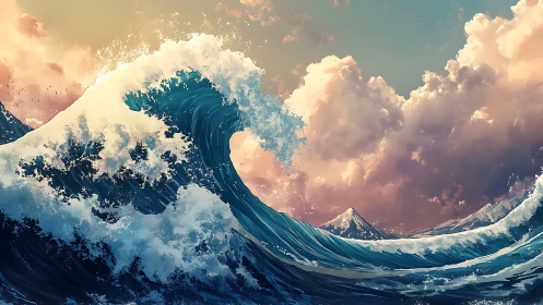 Skybright tide curling toward cotton-candy horizons.