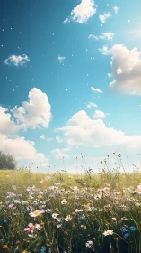 Wildflowers gossip softly beneath an extravagant summer sky