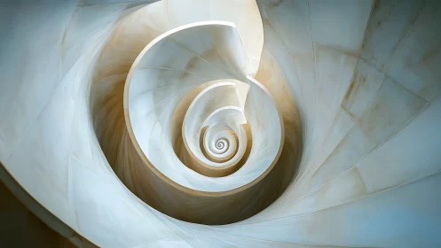 Spiral staircase interior forms continuous twisting helix
