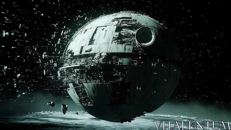 Galaxy-spanning battle station drifting in quiet starlight.