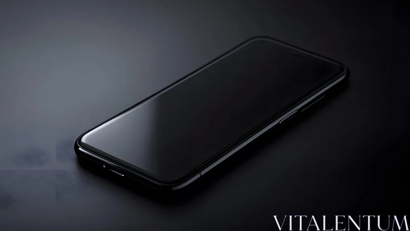 Sleek modern smartphone on dark background, minimalist style.