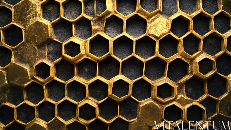 Golden honeycomb texture glows against deep shadowed backdrop.