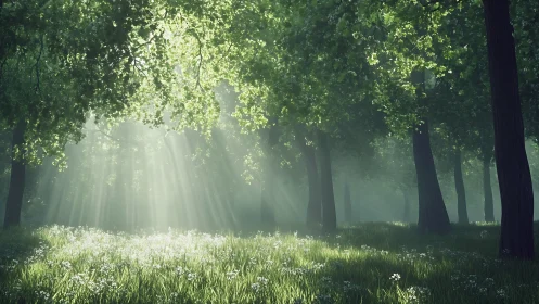 Verdant Cathedral: Where Light Dances Through Ancient Boughs