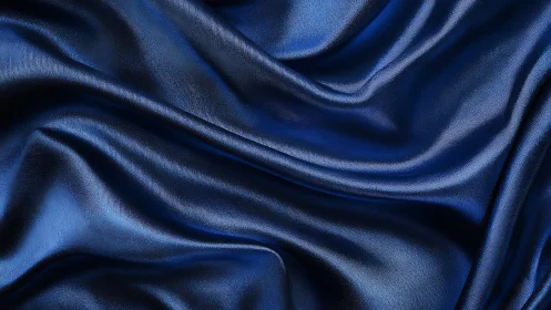 Deep Blue Silk Draping: Photorealistic Textile Study.