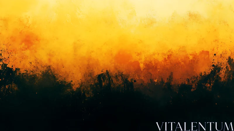 Abstract yellow and black gradient background with textured paint effect.