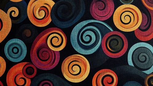 Colorful spirals drift like playful galaxies on velvet night