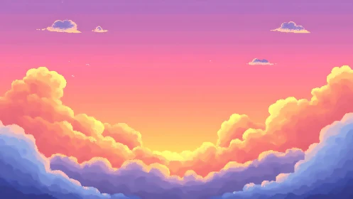 Sunrise pixels cup the sky in a glowing cloud amphitheater
