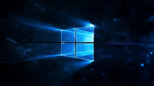 Glowing blue window portal slicing through deep cosmic night.