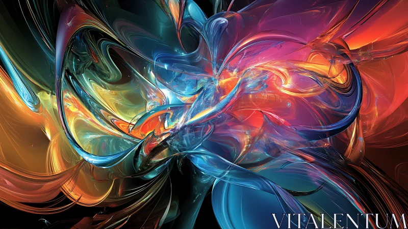 Swirling Lights of Colorful Cosmic Glass in Motion.