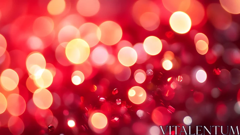 Vibrant red bokeh abstract background with glowing light circles.