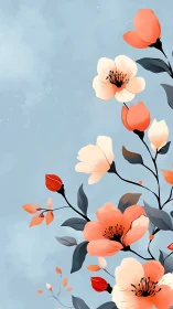 Delicate Floral Composition Against Soft Sky.